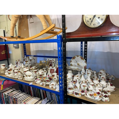 77 - Collection of Royal Albert Old Country Roses including Lady figurine, telephone, teapots, etc, appro... 