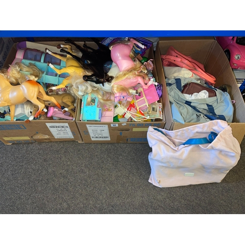 80 - Collection of Barbie dolls and accessories, Baby Born, rocking horse, etc.