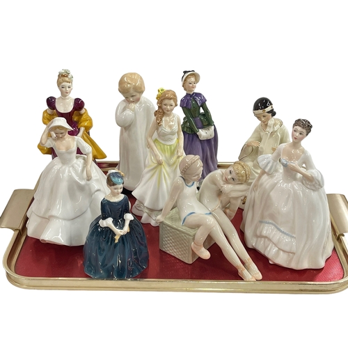 11 - Nine Royal Doulton figures including Sonata, Samantha, Loretta, Florence and Tomorrows Dreams.