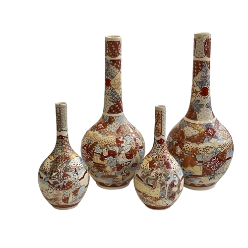 160 - Two pairs of Satsuma vases, tallest 47cm.