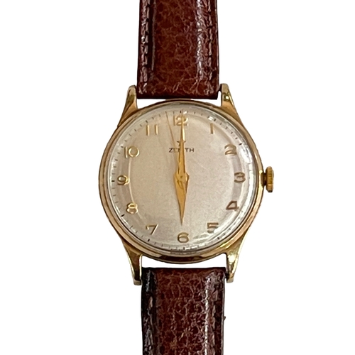 183 - Zenith gents 9 carat gold wristwatch.