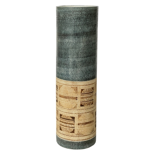 229 - Troika tall cylindrical vase by Louise Jinks, 37cm.