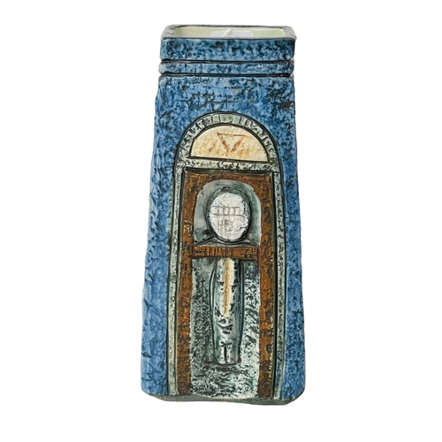 237 - Troika coffin vase with artist monogram, 17cm.