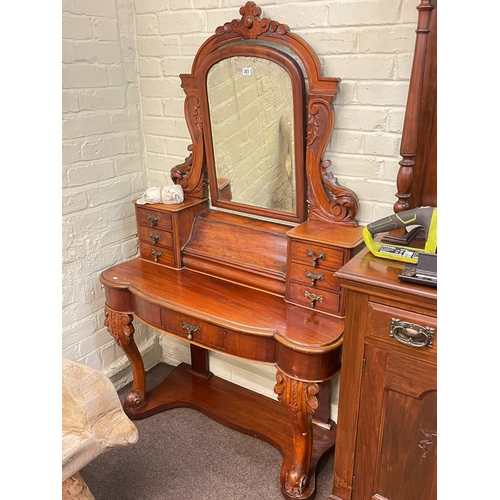 283 - Victorian mahogany Duchess dressing table, 164cm by 104cm by 44cm.