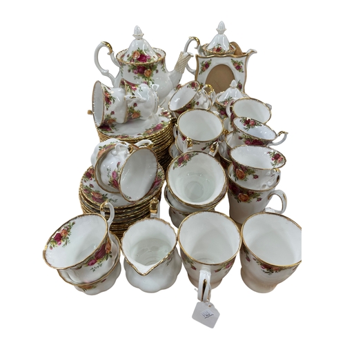 47 - Collection of Royal Albert Old Country Roses including teapots, etc, approximately 65 pieces.
