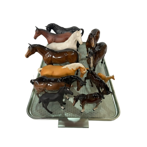 1 - Collection of Beswick and Royal Doulton horses and foals.