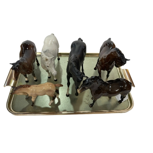 3 - Five Beswick and Royal Doulton horses (6).