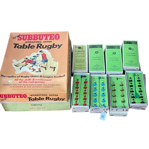 30 - Subbuteo table soccer and rugby and sixteen boxes of teams.