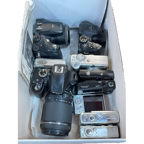 44 - Collection of cameras including Nikon D3300, Canon S110, Canon A95, etc.