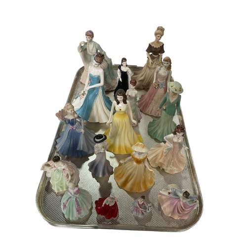 7 - Twelve Coalport and five Royal Doulton ladies (17).