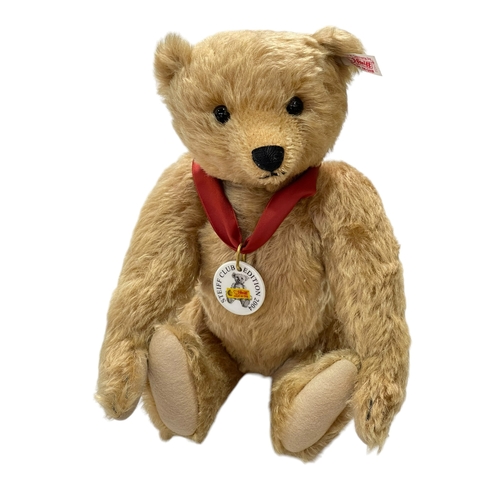 273 - Steiff Club Collection 2004 'Franz' teddy bear bag, wooden seal and certificate.