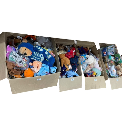 45 - Four boxes of TY Beany Bears, etc.