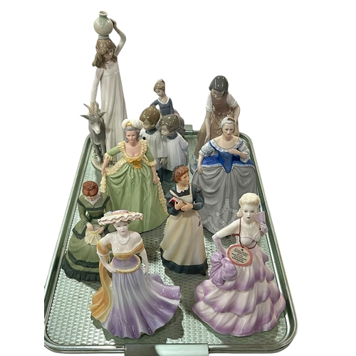 6 - Ten figures including Coalport, Nao and Franklin Mint.