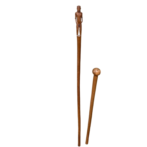 72 - Zulu or Swazi walking stick and knob kerry.