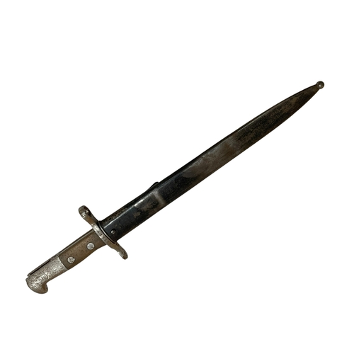 171 - Elsener Schwyz bayonet and scabbard 985357. Blade is 30cm.