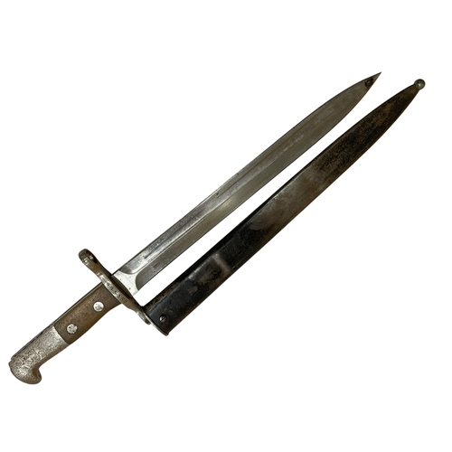 171 - Elsener Schwyz bayonet and scabbard 985357. Blade is 30cm.