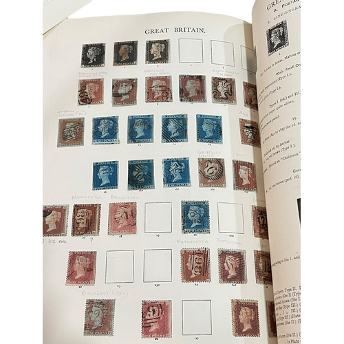 187 - Windsor SG GB stamp album (c1840s to QEII) housing three Penny Black stamps (J. K. plate with black ... 