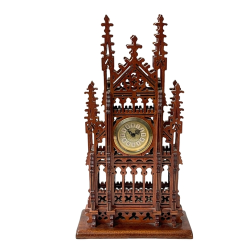 260 - Fretwork mantel clock.