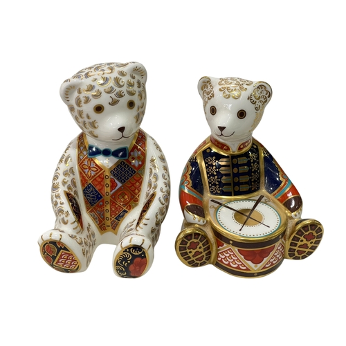 338 - Two Royal Crown Derby teddy bear paperweights.