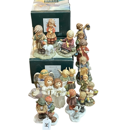 34 - Collection of Berta Hummel figures including Shepherd, Jingle Bells and Holiday Harmony.