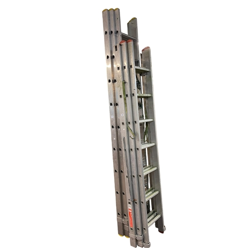 395 - Two sets of aluminium triple extension ladders.