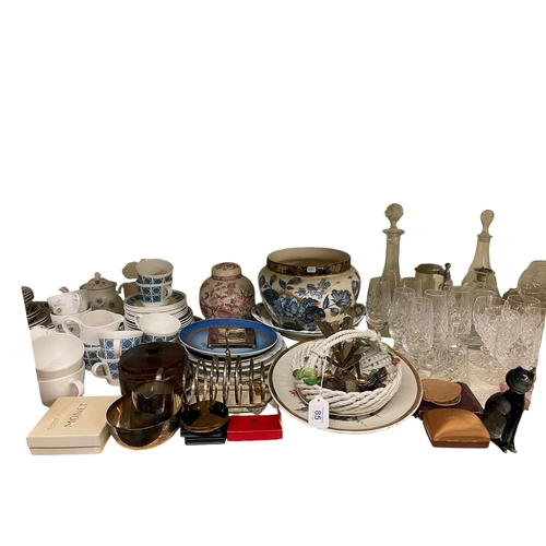 85 - Collection of decorative porcelain, metalwares and glass including Royal Copenhagen, Villeroy & Boch... 