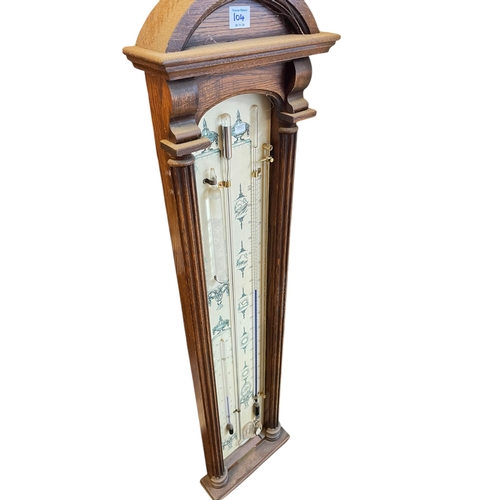 104 - Collection of mantel clocks including slate, arch top, barometer etc.