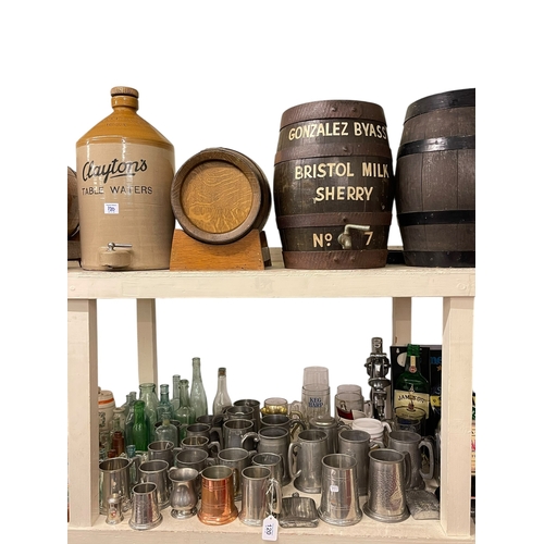 120 - Collection of breweriana memorabilia including barrels, signs, tankards, beer bottles, etc.