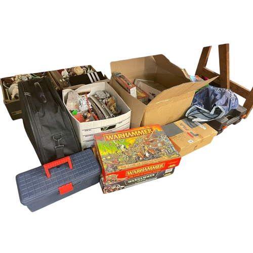 128 - Collection of game consoles and games, Warhammer, etc.