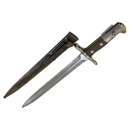 159 - Elsener Schwyz bayonet and scabbard 985357. Blade is 30cm.