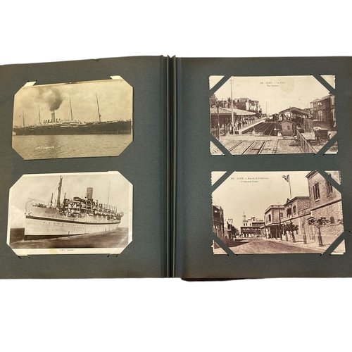 161 - Album of postcards inc Salonica (commencement, before and after the fire), Macedonia, railway statio... 