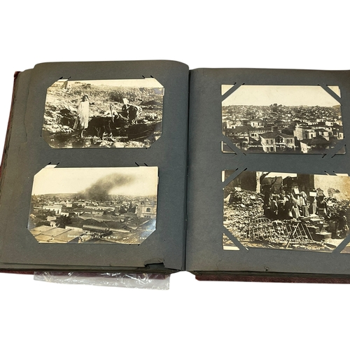 161 - Album of postcards inc Salonica (commencement, before and after the fire), Macedonia, railway statio... 