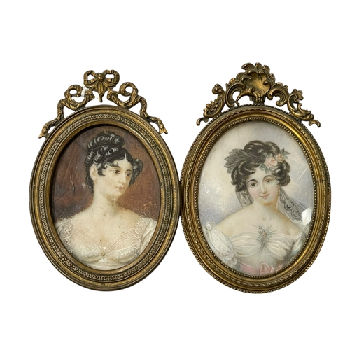 236 - Two gilt framed miniature portraits.