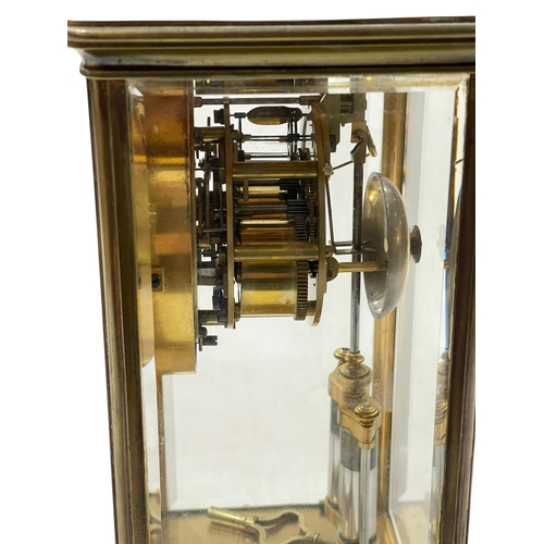 238 - French gilt brass four glass Marti et Cie, mantel clock, 29.5cm.