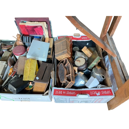 55 - Collectables including wood wares, pen knives, silver plate, magazines, CDV album, etc.