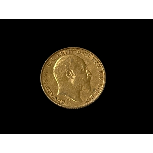 132 - Edward VII 1908 gold half sovereign.