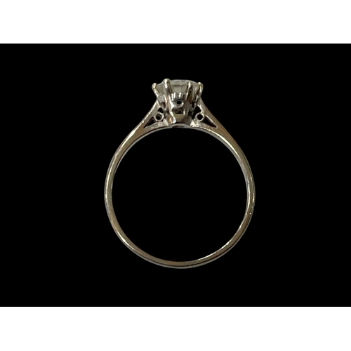 144 - 18 carat white gold and platinum round cut solitaire diamond ring, diamond approximately 0.50 carats... 