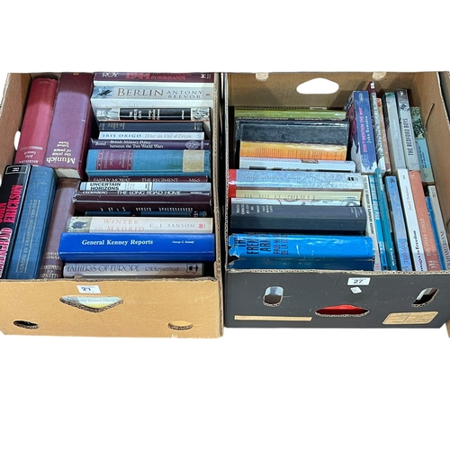 27 - Seven boxes of War & Military related books, etc.