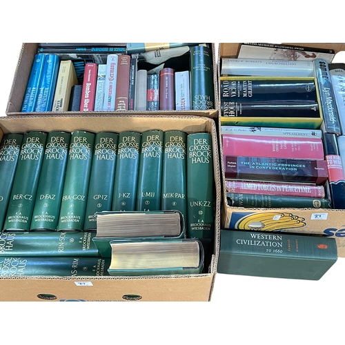 27 - Seven boxes of War & Military related books, etc.