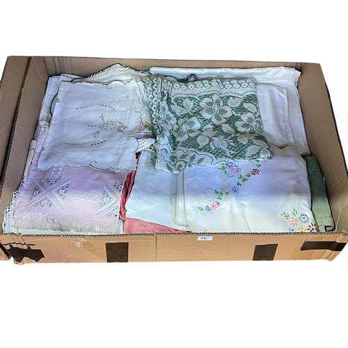 28 - Five boxes of assorted linen.