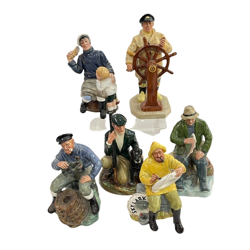 4 - Six Royal Doulton figures, The Boatman, The Lobster Man, Song of the Sea, The Helmsman, A Good Catch... 