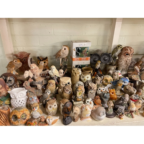 67 - Collection of predominantly owl figurines, etc.