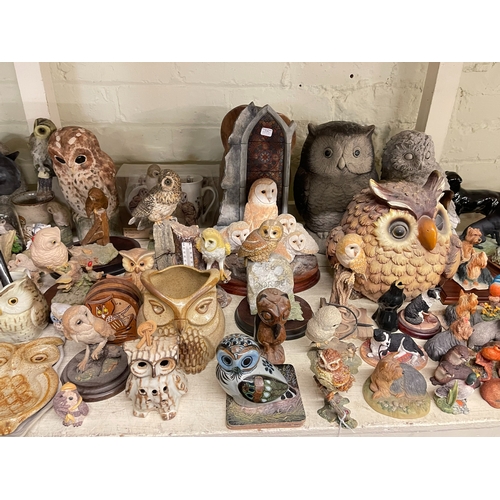 67 - Collection of predominantly owl figurines, etc.