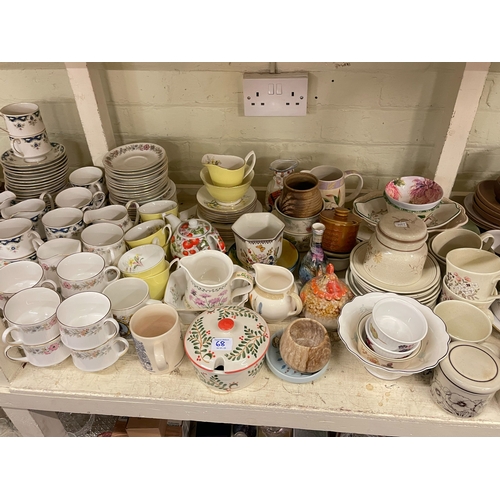 68 - Large collection of part teawares, decorative pottery, etc.