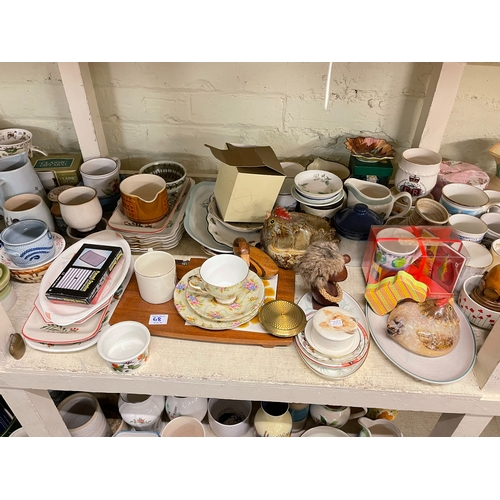 68 - Large collection of part teawares, decorative pottery, etc.