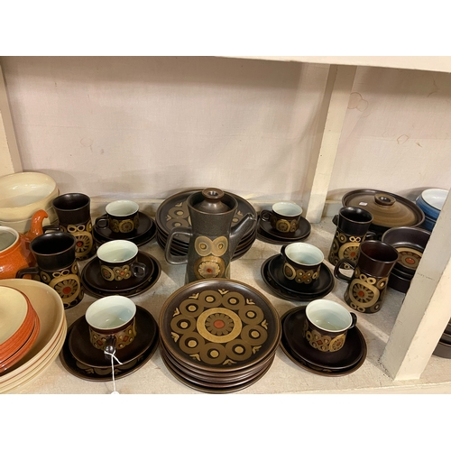 72 - Collection of Denby pottery including Chatsworth, Arabesque, etc.