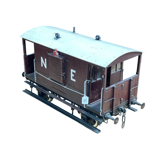 88 - Scale model of a North East Railway brake wagon, 44cm by 67cm by 34cm.