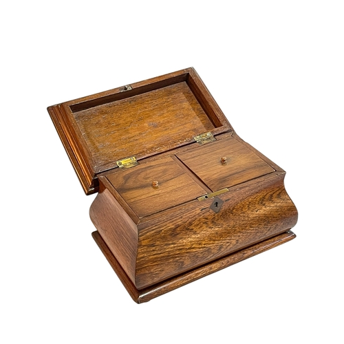 89 - Edwardian tea caddy and writing slope.