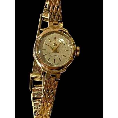 167 - 9 carat gold bracelet watch.