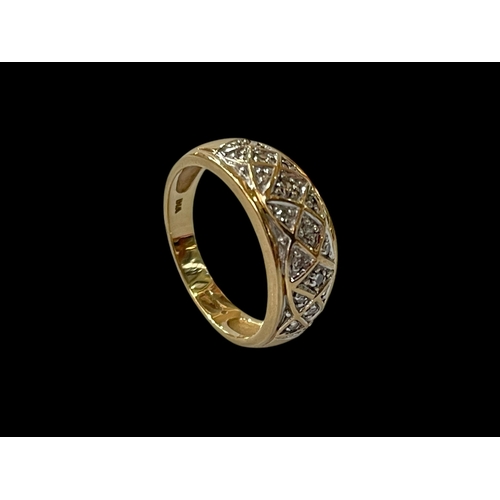 179 - Diamond multi-stone 9 carat gold ring, size M.